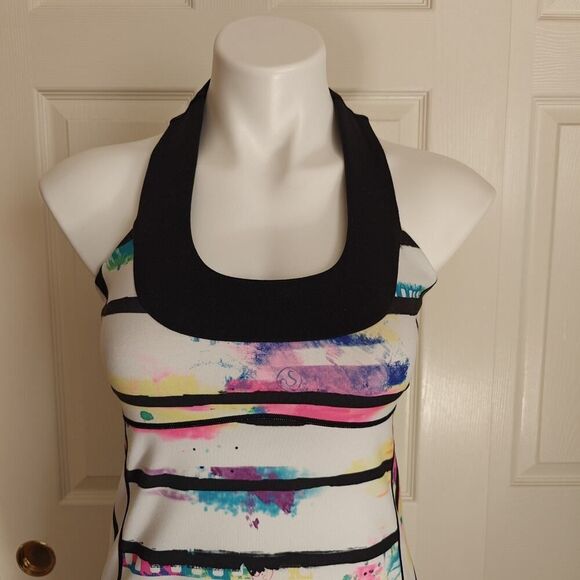 Lululemon Scoop Neck Tie Dye Striped Tank sz 8 - Picture 5 of 12
